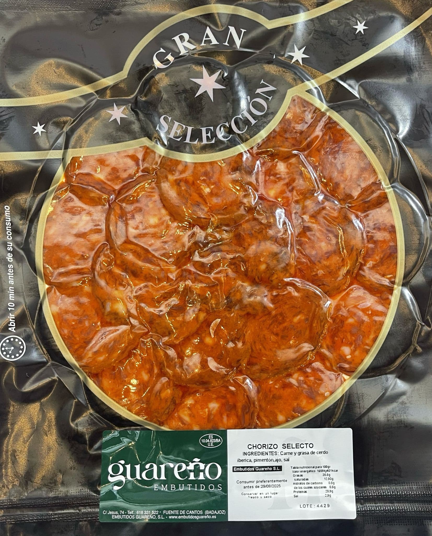 Sobre de Chorizo Cular Selecto